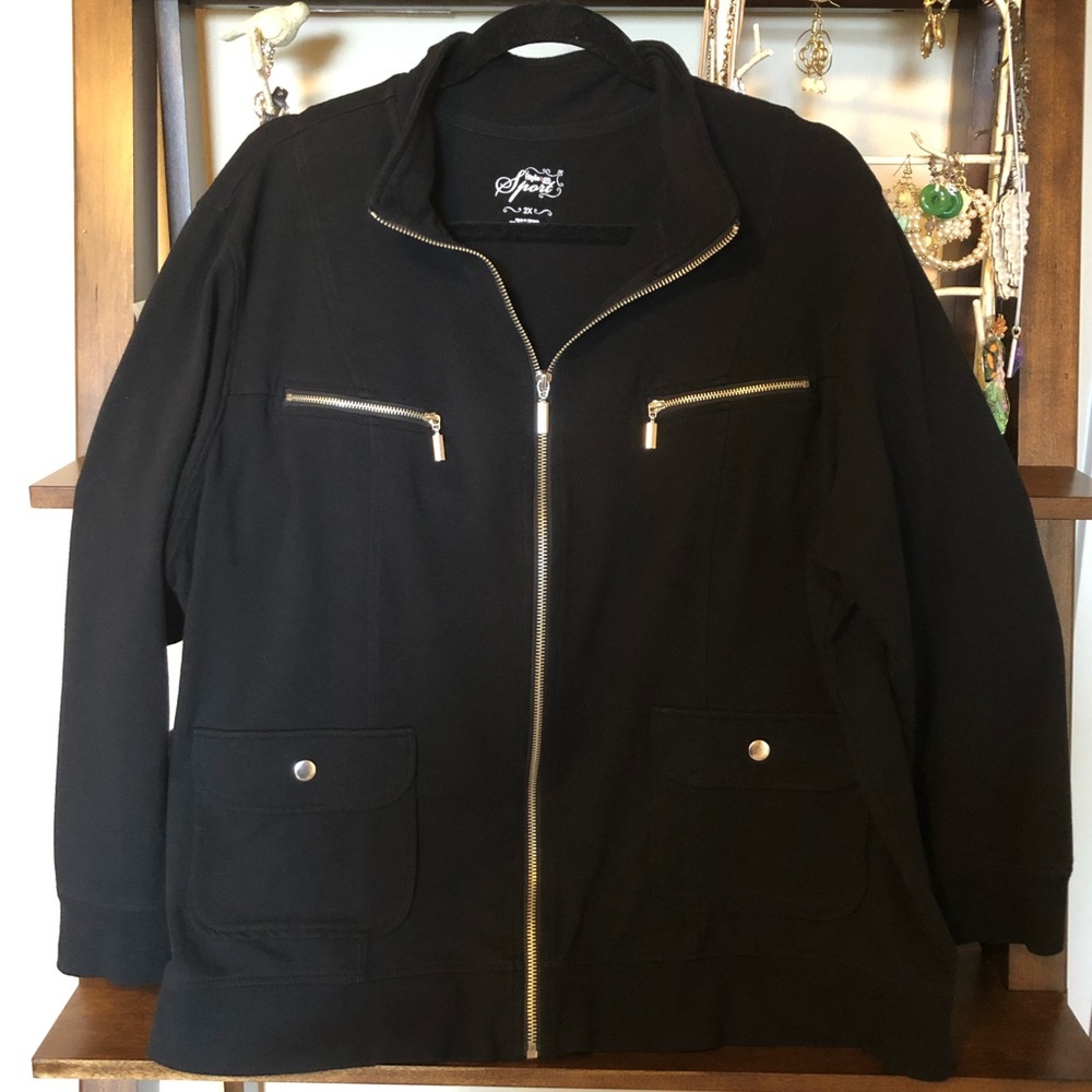 Style and Co Motorcycle Style Sweatshirt Jacket